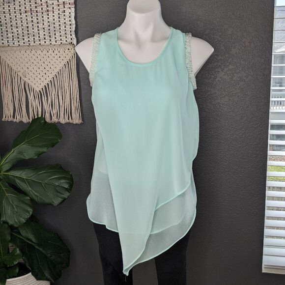 Xhilaration Mint Beaded Tank Top - Picture 3 of 9